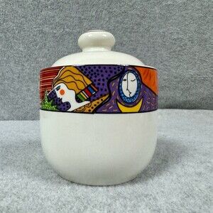 Vintage Vitromaster Metropolitan 1991 Lidded Sugar Bowl Covered Jar White